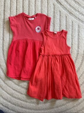 2-Piece Bundle Girls Cotton Red Dresses Gap / Zara
